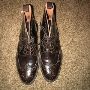 Stafford® Deacon Mens Wingtip Leather Boots